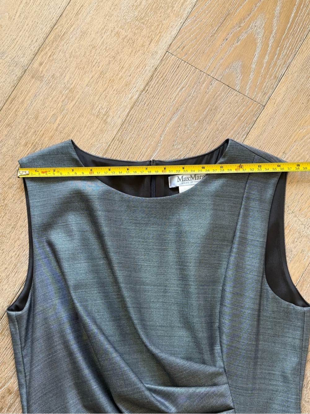 MaxMara Gray Ruched Midi Dress - Picture 7 of 11
